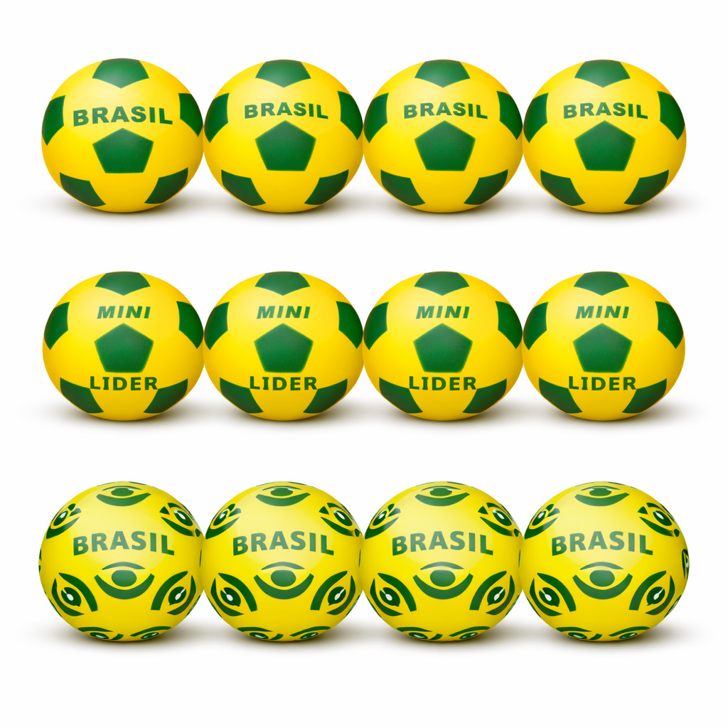 Kit 12 Bolas Infantil Brasil Vinil Copa Futebol Lider