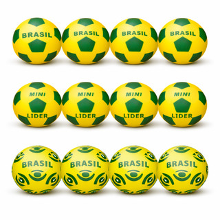 Kit 12 Bolas Infantil Brasil Vinil Copa Futebol Lider