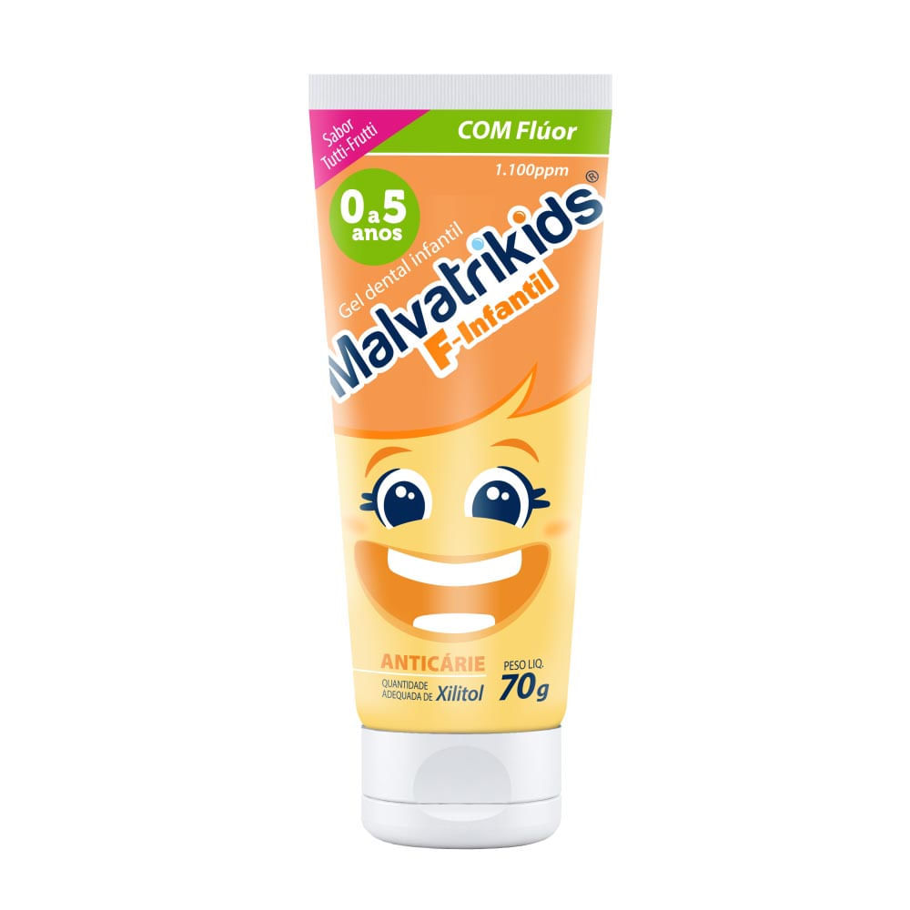Gel Dental Infantil Malvatrikids com Flúor + Xilitol 70g em Oferta na Shopee