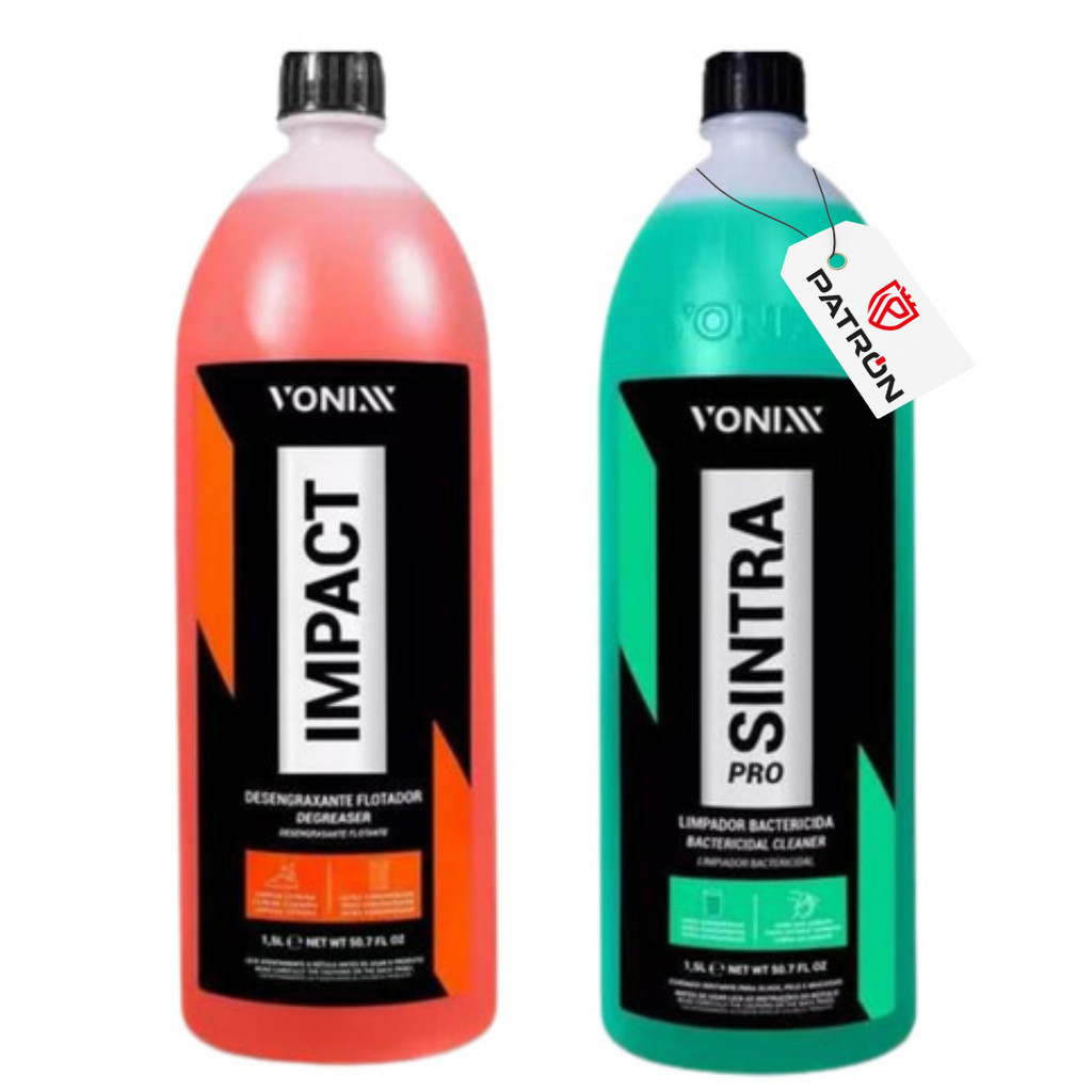 Kit Vonixx Sintra + Impact 1,5L Limpeza Interna Pesada Multiuso Carro