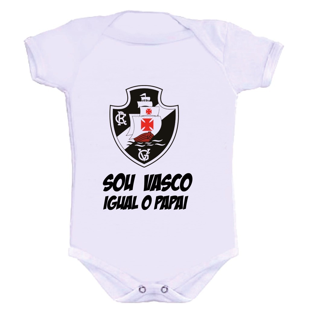 Body de Bebê Personalizado Vasco Igual o Papai