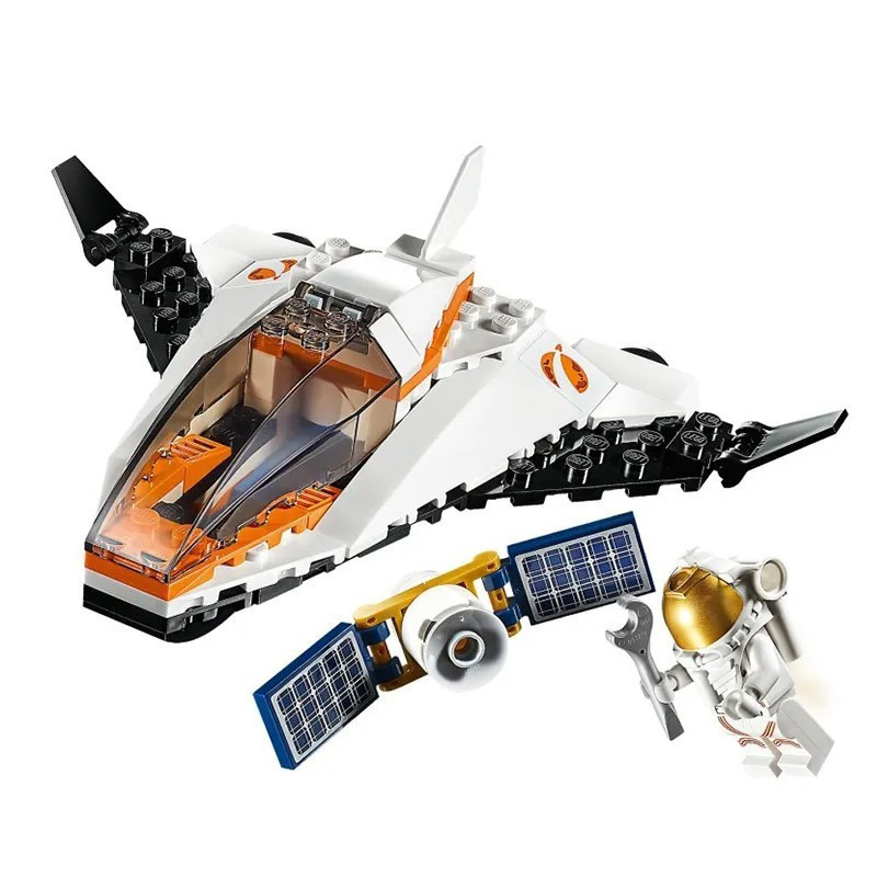 1.000 peças Blocos de Construção Compatíveis com Lego Série Cidade 60224 Satélite Espacial Avião Espacial Foguete Brinqu