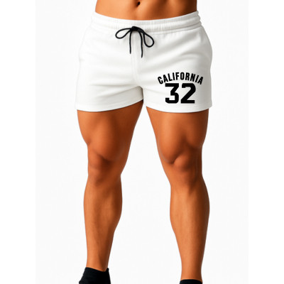 Short Curto Academia Treino Musculação Dry Fit  Fitness Masculino California 32 Estampado COD 781