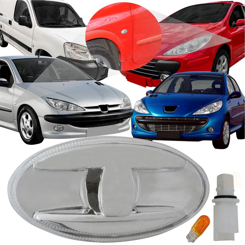 Lanterna Lateral Pisca Seta Peugeot 206 207 307 407 Partner Expert + Soquete com lampada