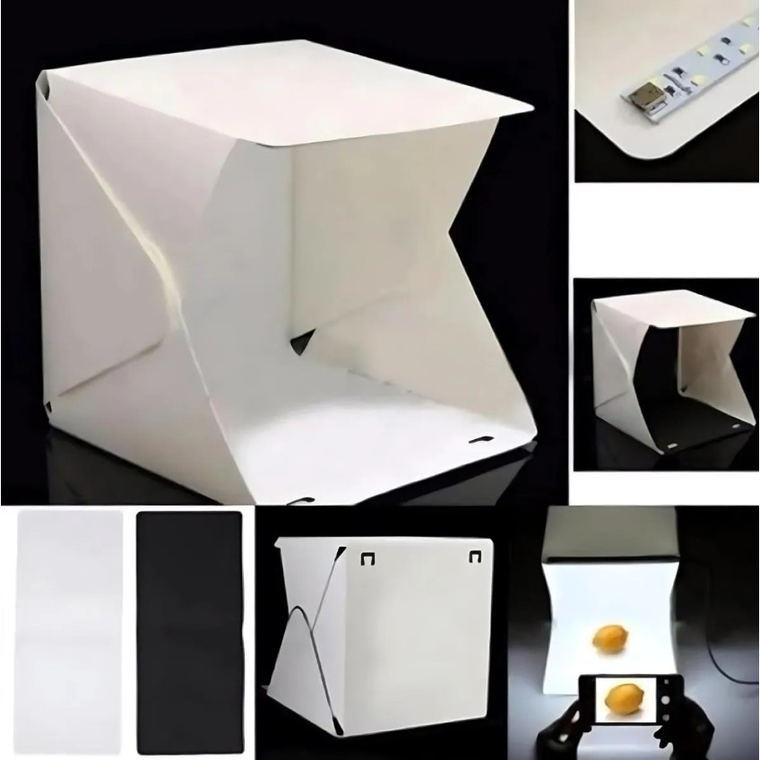 Mini Estúdio Fotográfico Portátil Studio Box Com Iluminação LED Dobrável Para Fotos De Produtos