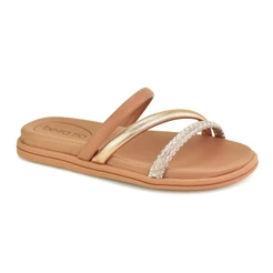 Tamanco Beira Rio Glitter Nude Ouro Elegância e Conforto 8488108