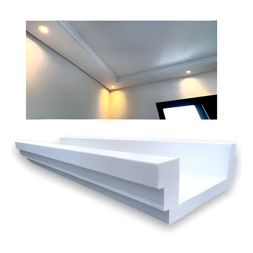 Led Isopor 6 Metros Sanca Rodateto Roda Forro Gesso Rustico Branco