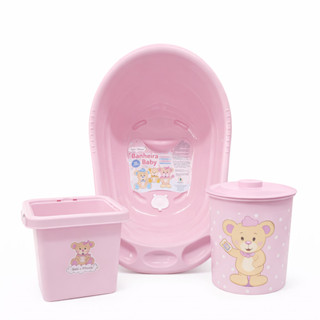 Kit Banheira de Bebê Monte Líbano com Balde e Lixeira 3 Peças em Oferta na Shopee