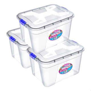 Kit Com 3 Caixas Organizadoras Transparente 56 Litros Casa Cesto Organizadora Elegante em Oferta na Shopee