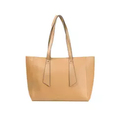 Bolsa Feminina Grande Tote Com Alça Alongada Bege