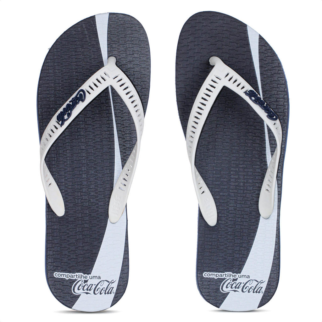 Chinelo Coca Cola Share a Coke Azul Marinho Masculino em Oferta na Shopee