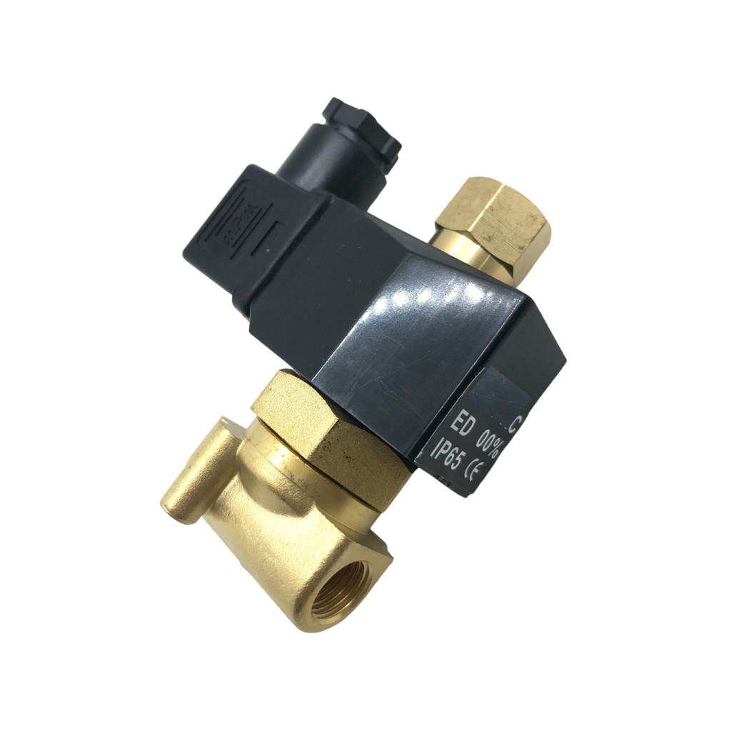 Válvula Solenoide 2 Vias Rosca 1/4 BSP Normal Aberta Bobina 220v em Latão Ar Água
