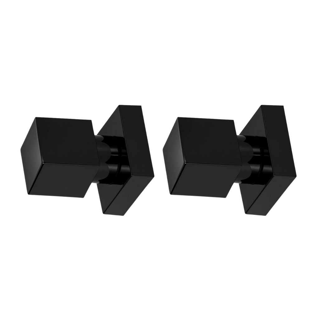 Kit de 2 Acabamentos de Registro Quadrado em ABS Padrão Deca No Preto