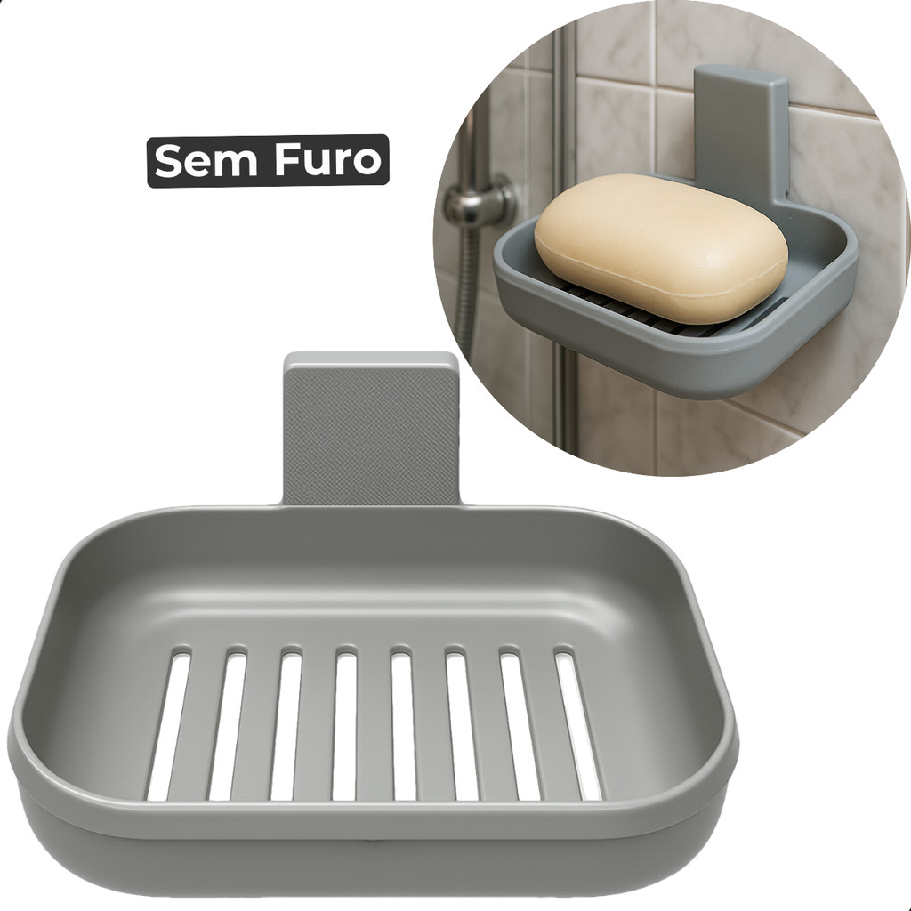 Saboneteira Adesiva Sem Furo Para Banheiro Fixação Forte Parede