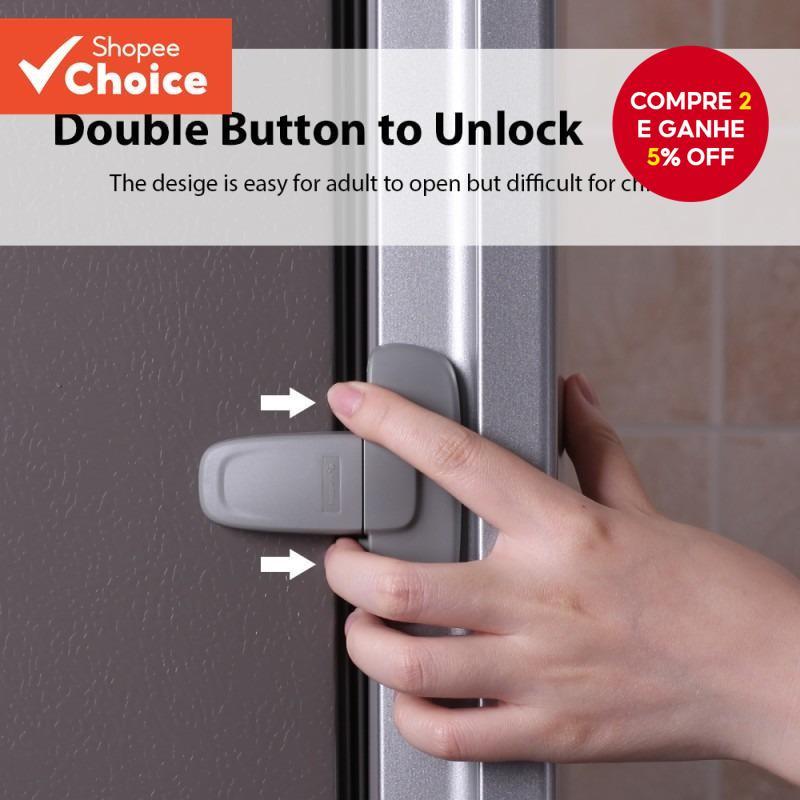 Trava De Segurança Para Geladeira-Adesivo Dupla Face Apenas Superfícies Planas