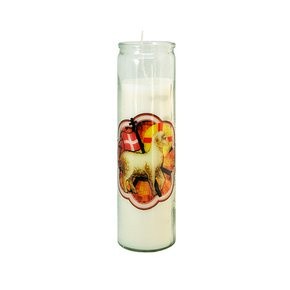 Vela Vidro Altar Cordeiro Bandeira 22cmx 8cm