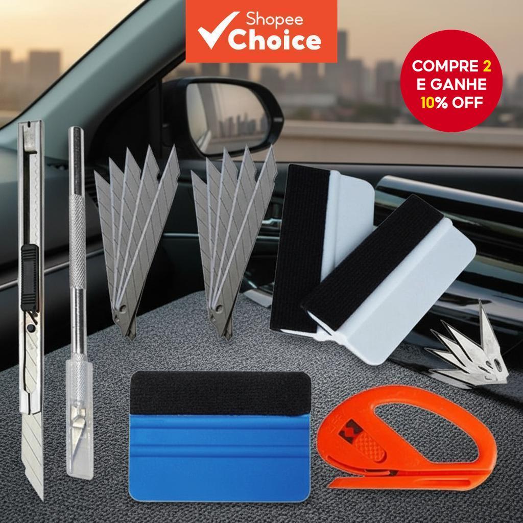 Kit de ferramentas de 7 peças para envelopamento de vinil automotivo com cortador de filme e espátula para instalação