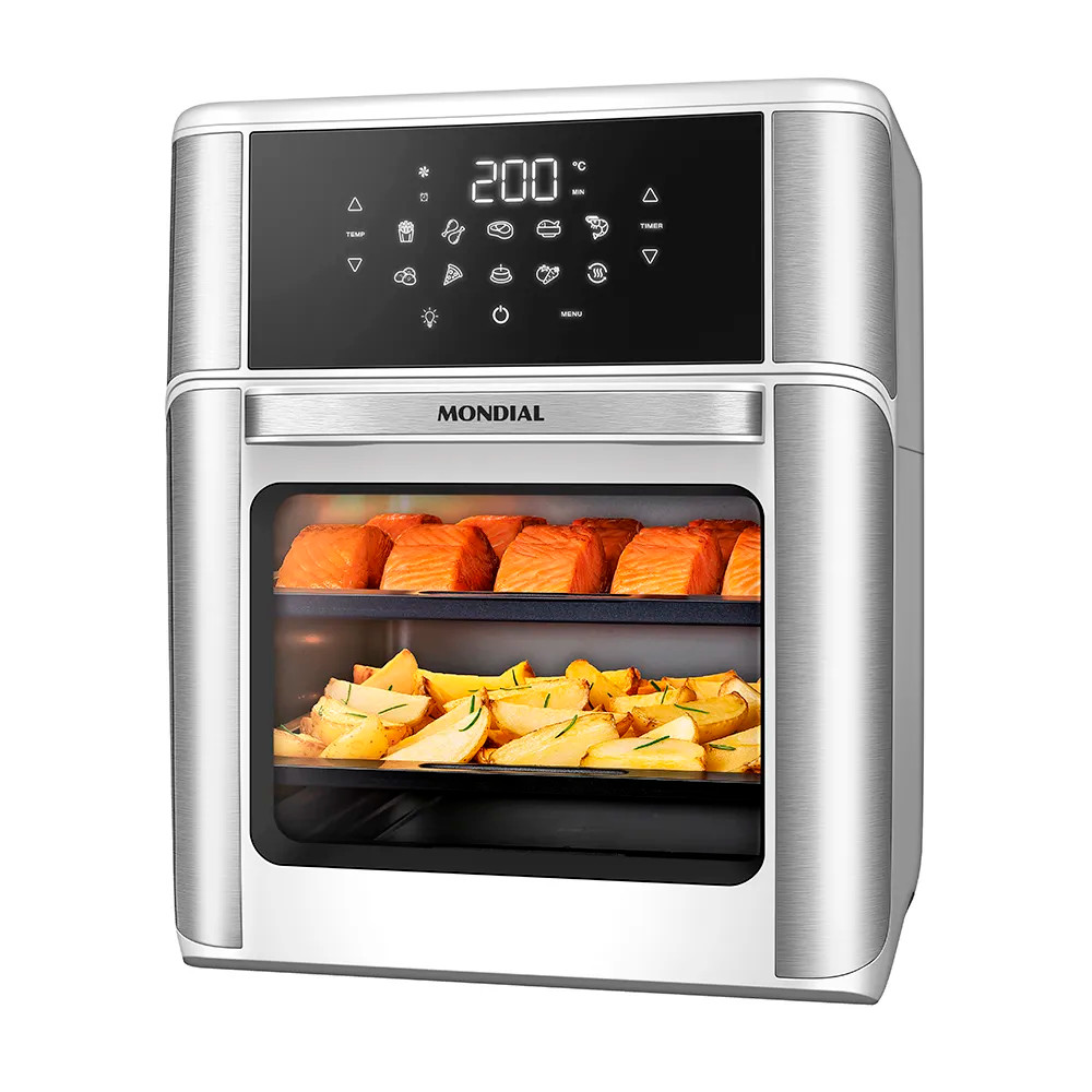 Forno Elétrico Mondial  Air Fryer Oven 12l 2000w Branco/inox Afon-12l-wi 127v em Oferta na Shopee