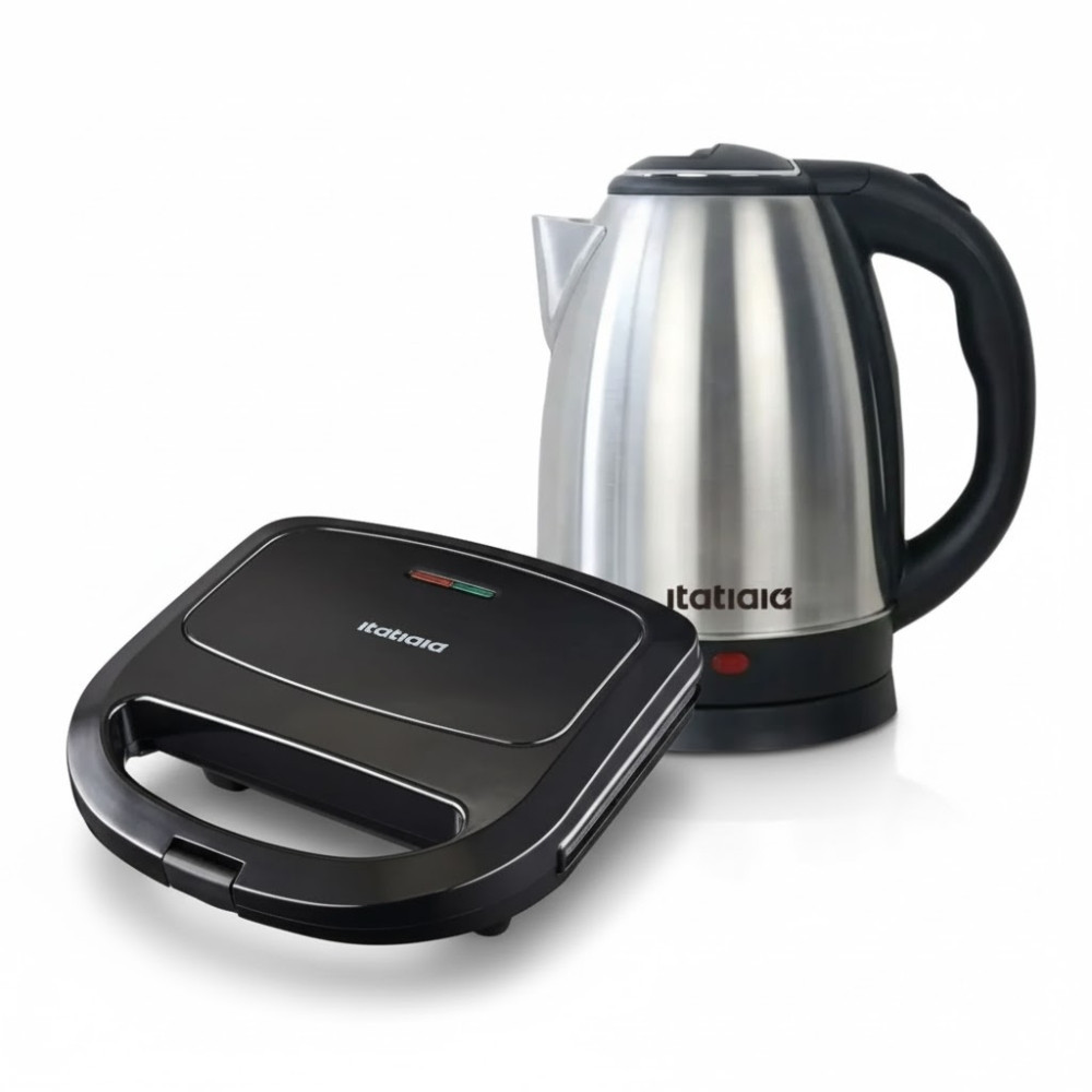 Kit Itatiaia Chaleira Elétrica 1,8L e Grill/Sanduicheira Essencial 750W em Oferta na Shopee