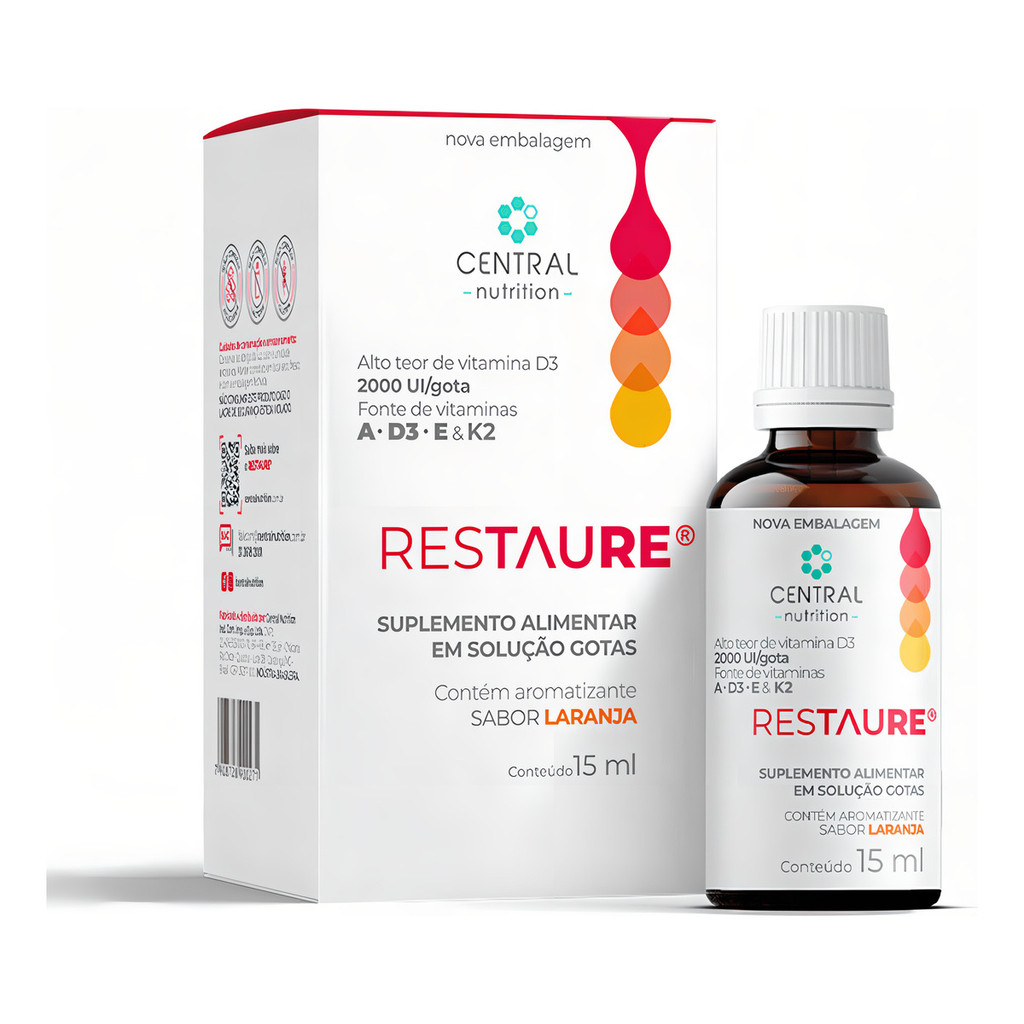 Restaure ® - Gotas - 15ml - Central Nutrition Vitaminas A D3 E E K2