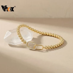 Pulseira De Contas De Ouro Vnox Para Mulheres E Meninas , Geométricas Da Moda , Presente De Joia