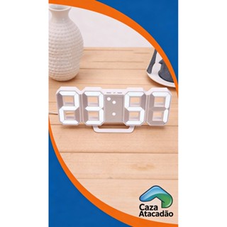 Relógio 3d Led Digital Design Luz Noturna Mesa De Desktop Decoração De Casa em Oferta na Shopee