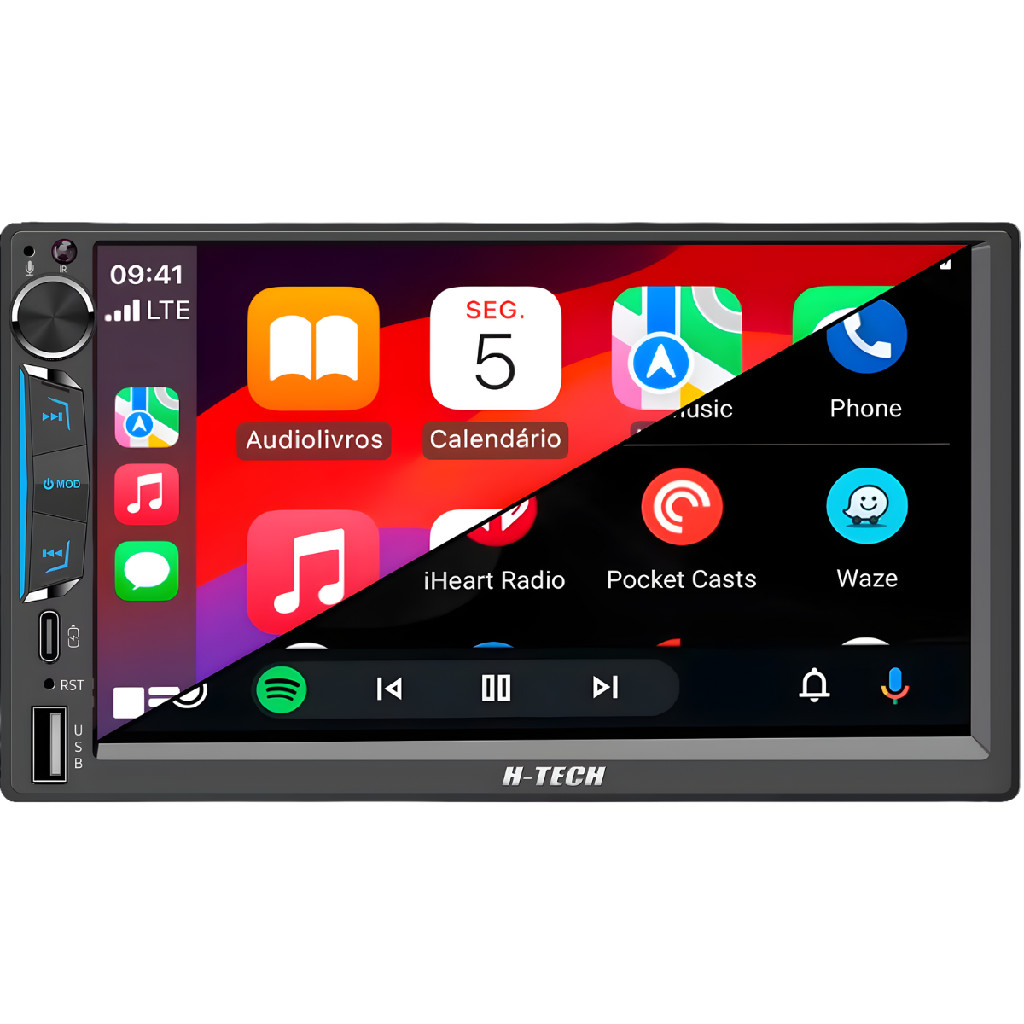 Multimídia 2din 7 Polegadas Carplay Android Auto Ht-5125ca em Oferta na Shopee