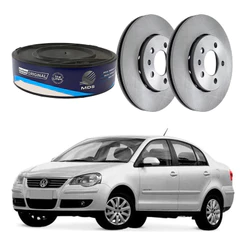 Par Disco De Freio Dianteiro Polo Sedan 1.6 2008 A 2012