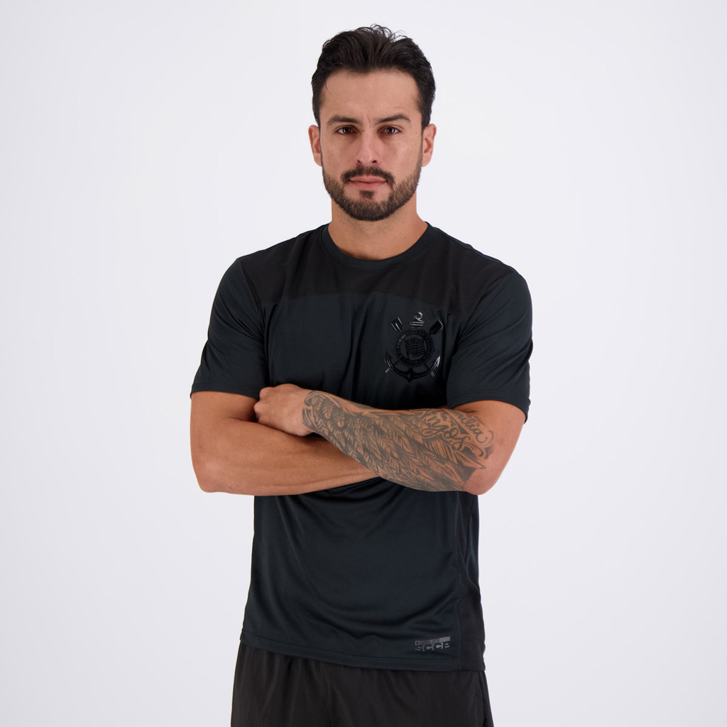 Camisa Corinthians Logo Dry Preta · foto 2
