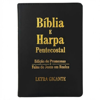 Bíblia e Harpa | ARC | Letra Gigante | Edição de Promessas | Capa Luxo Preta | Com Índice em Oferta na Shopee