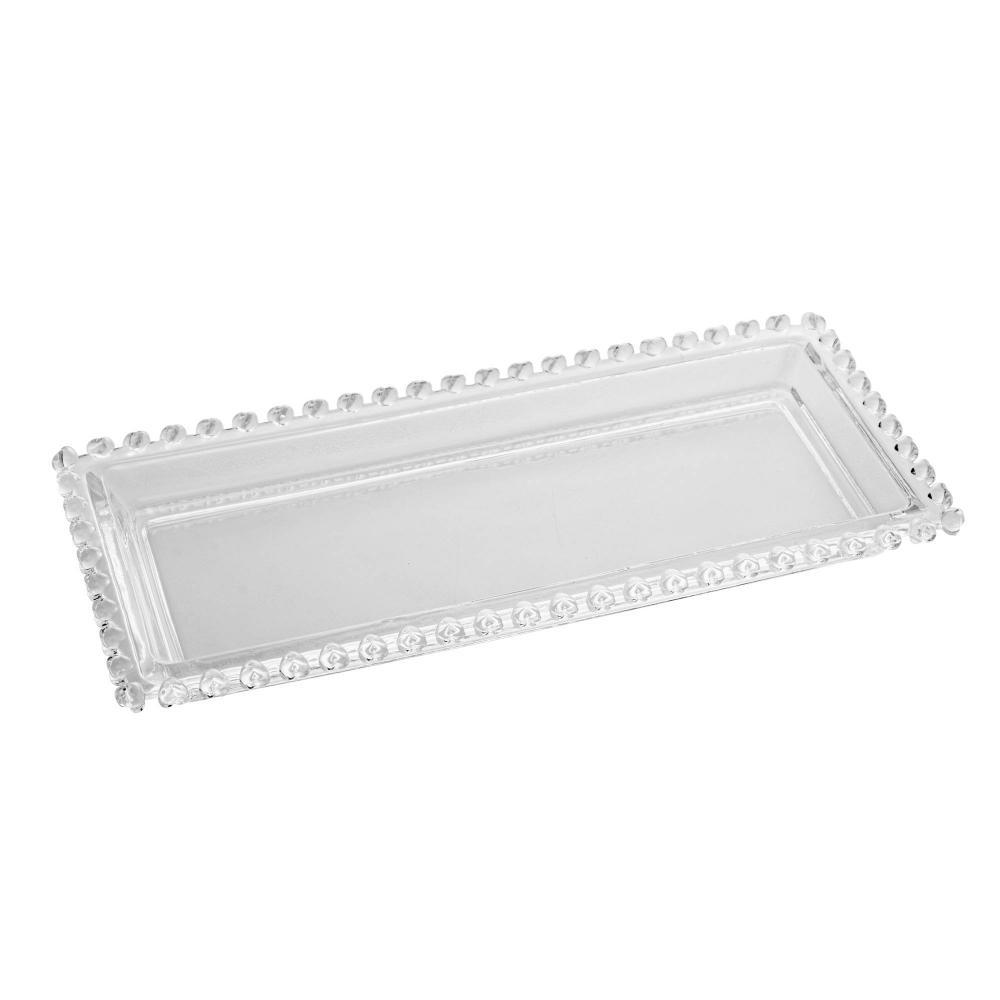 Travessa Retangular Lyor Coração de Cristal 30cm x 13cm