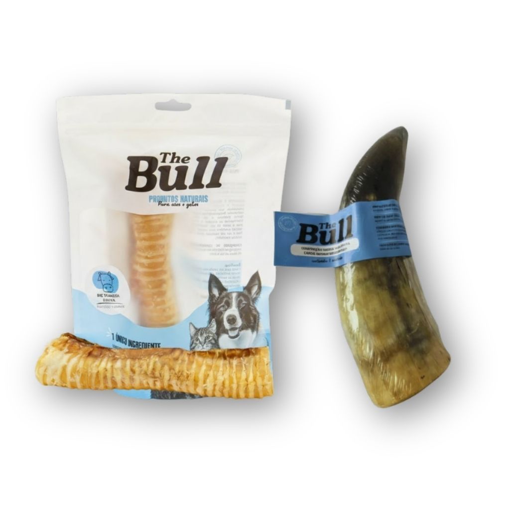 Mordedor 100% Natural  Chifre+ Traqueia Antiestresse ajuda mal hálito ajuda tártaro brinquedo recheável rico em colágeno