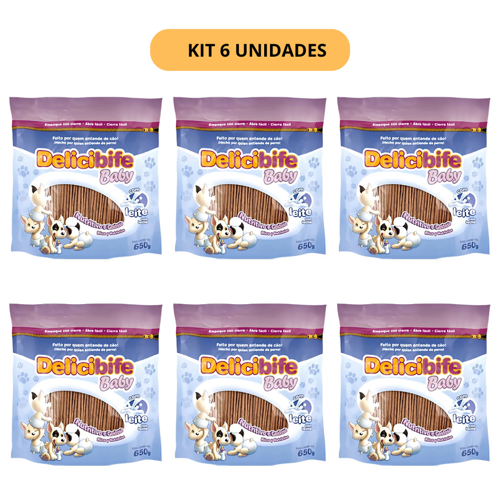 BIFINHO DELICIBIFE PALITO BABY COM LEITE 650G - KIT 6
