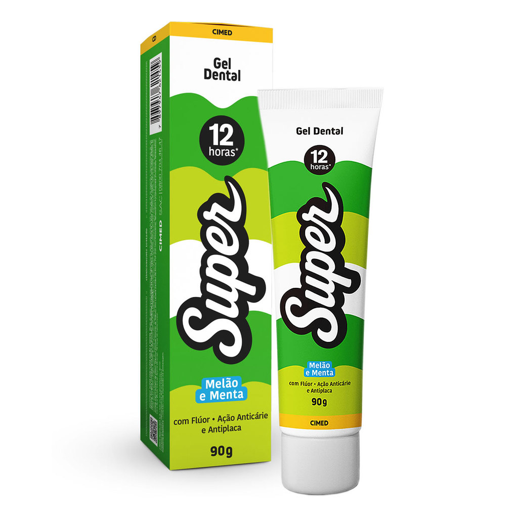 Gel Dental Super 12h Melão e Menta 90g