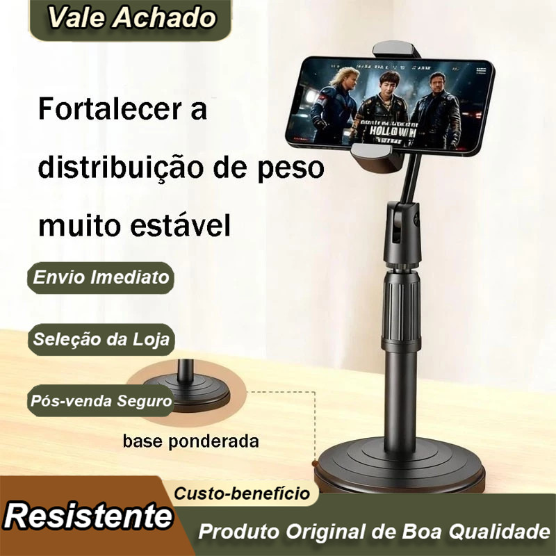 Suporte Para Celular Com Tripé De Mesa Ideal Gravação De Vídeo 360 ° Ajustável