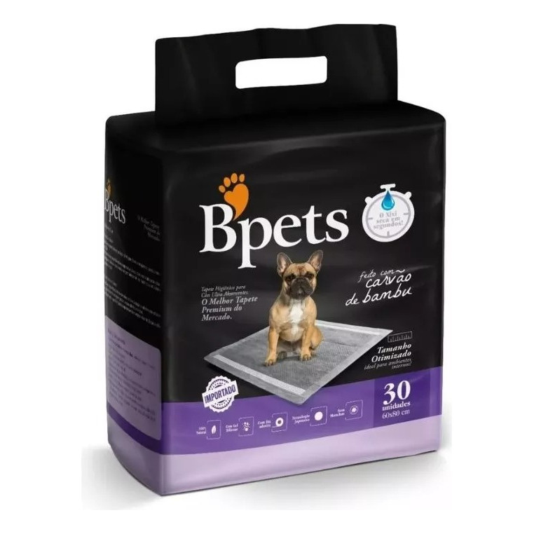 30 Tapetes Higiênicos Profissional Carvão De Bambu 80x60