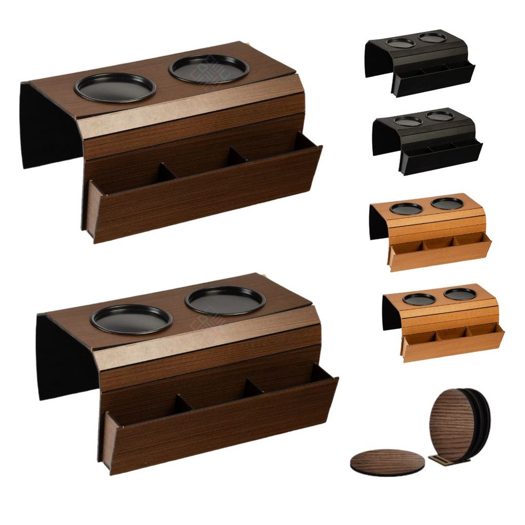 Kit Esteira 2 Unidades Com Suporte Para Sofá MDF Com Porta Copos Ideal Para Sala Organização Moderna em Oferta na Shopee