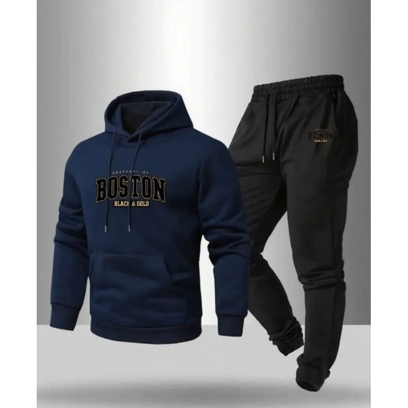 conjunto moletom flanelado unissex feminina masculino canguru casaco frio blusa estampado boston stretwear Nova york Cit
