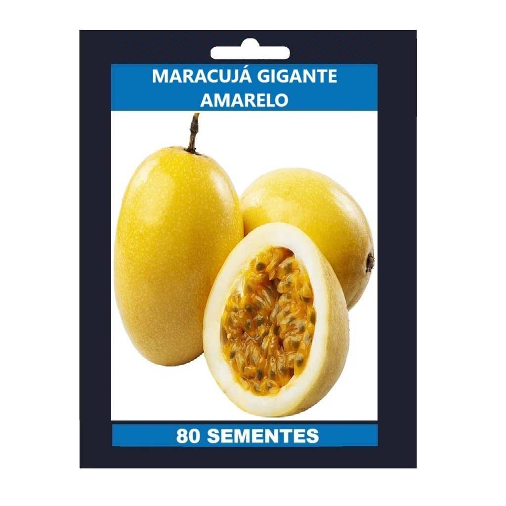 80 Sementes Maracujá Gigante Amarelo Híbrido F1 Brs germinação rápida