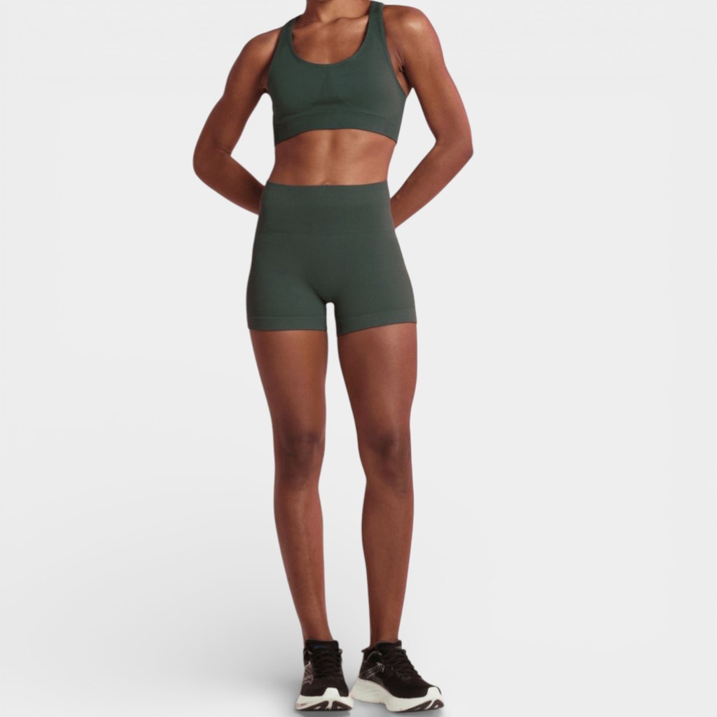 Short Legging Lupo Canelado Seamless - Verde Escuro em Oferta na Shopee