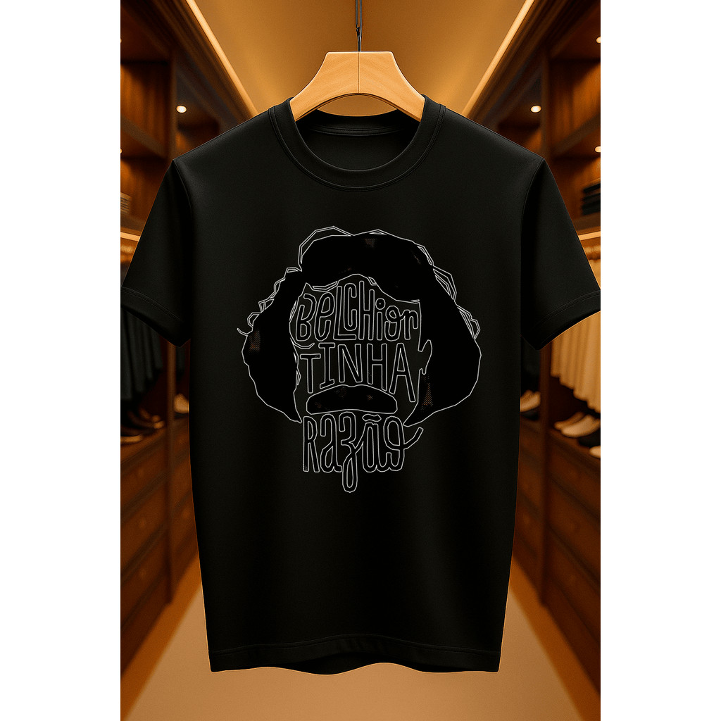 Camiseta Belchior Tinha Razão Artist Latino Unissex 100% Algodão - Masculino e Feminino | Casual, Streetwear, Plus Size,