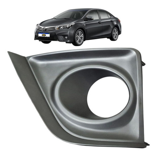 Grade Moldura Farol Milha Esquerdo Corolla 2015 2016 2017 Preto Esquerdo