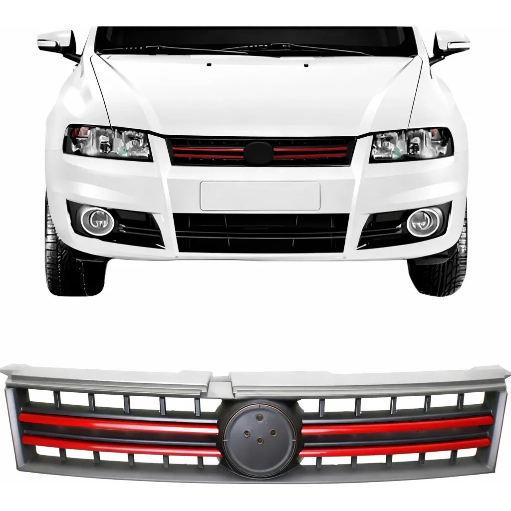 Grade Fiat Stilo Friso Vermelho 2008 2009 2010 2011 2012 Vermelho/preto