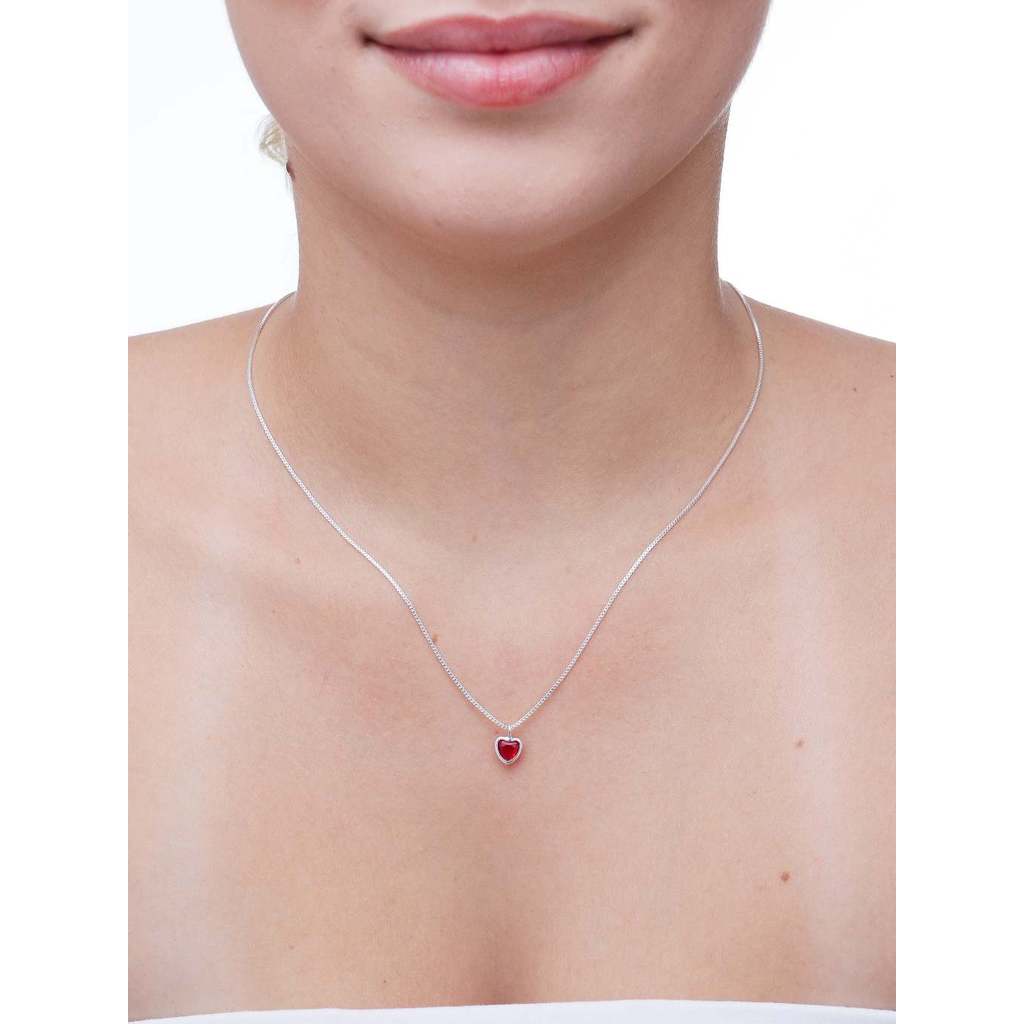 Colar ponto de luz coração cores prata F925, veneziana em Oferta na Shopee