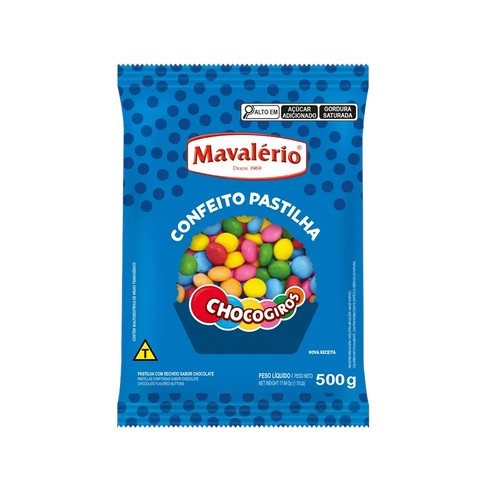 Confeito Pastilha Chocogiros Mini Colors 500g Mavalério