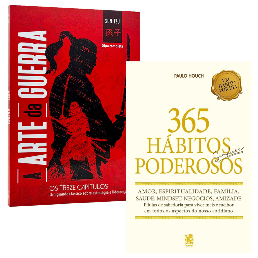 Kit Estratégia e Poder: Arte da Guerra + 365 Hábitos Simples e Poderosos - 2 Livros Físicos