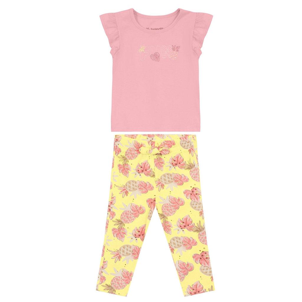 Conjunto bebê menina de florzinhas Brandili Baby