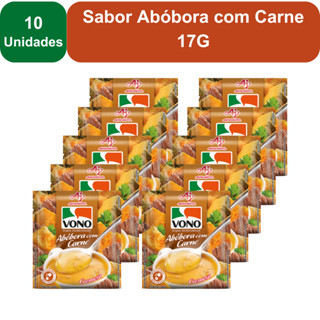 Kit 10 Unidades Sopas Cremosas VONO® Individual Sabor Abóbora com Carne 17G em Oferta na Shopee