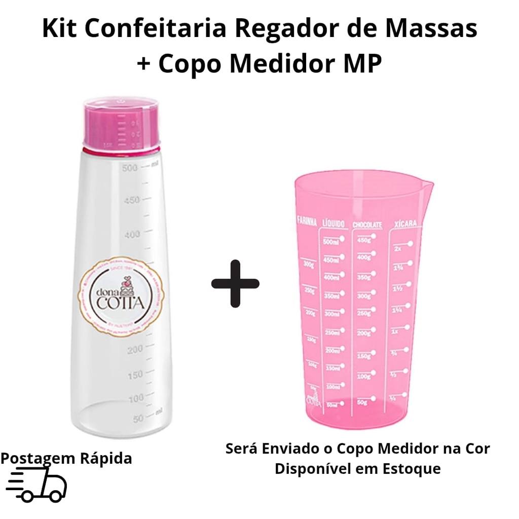 Kit Regador Bisnaga Para Bolos Umedecedor + Copo Medidor 570ml Confeitaria Cozinha - MP em Oferta na Shopee