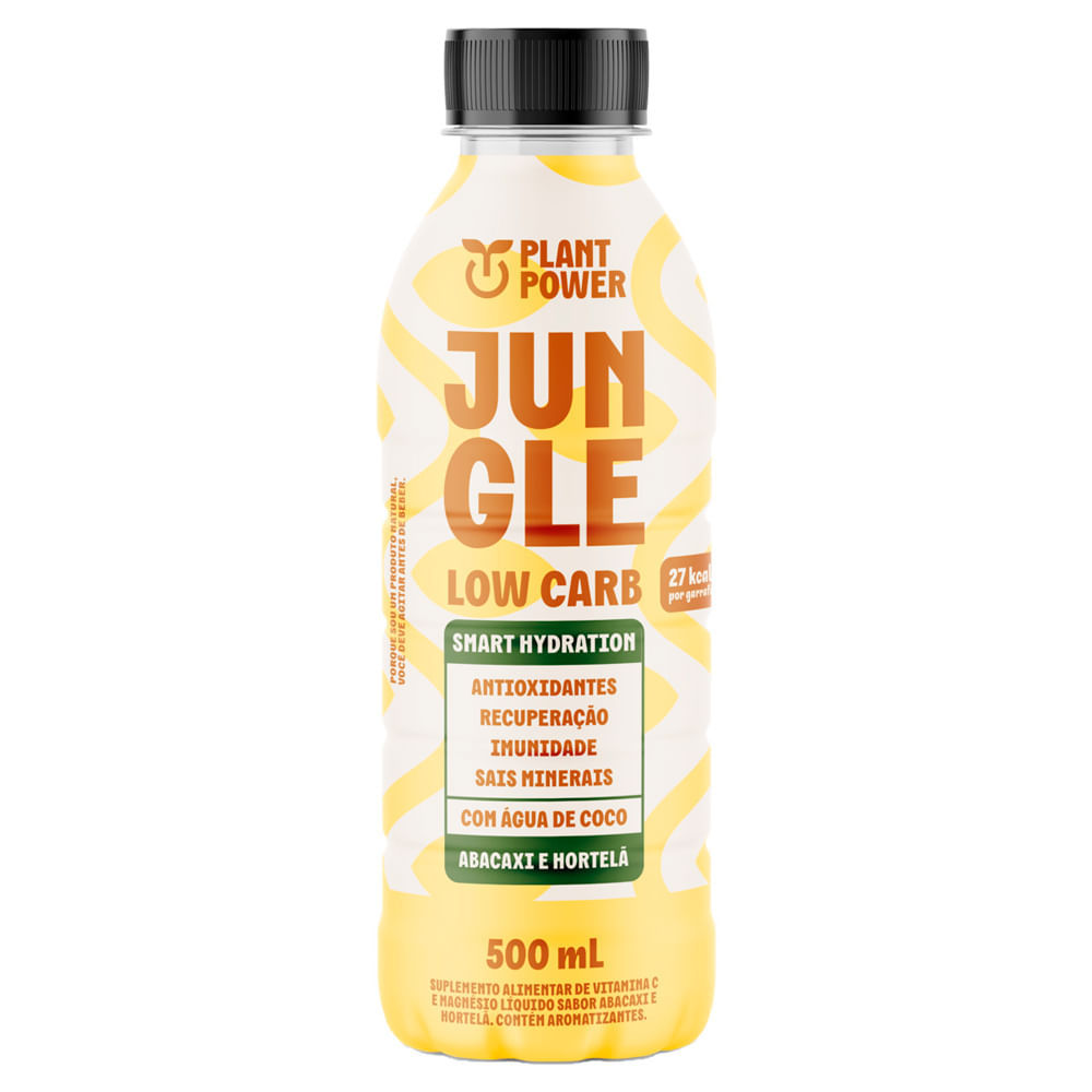 Isotônico Jungle Low Carb Plant Power Sabor Abacaxi e Hortelã 500ml em Oferta na Shopee